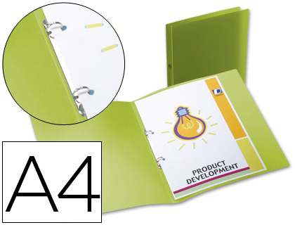 PASTA LIDERPAPEL POLIPROPILENO DIN A4 2 ANEIS REDONDOS MINI 15 MM VERDE