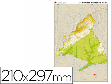 MAPA MUDO COLOR MADRID FISICO