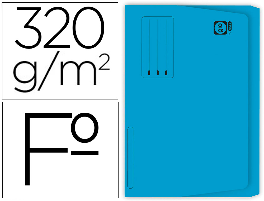 CLASSIFICADOR GIO EM CARTOLINA FOLIO POCKET AZUL COM BOLSA E ABA
