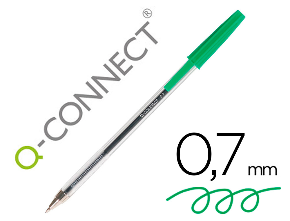 ESFEROGRAFICA CRISTAL Q-CONNECT PONTA MEDIA VERDE