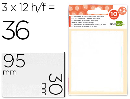 ETIQUETAS ADESIVAS LIDERPAPEL 10 + 2 FOLHAS 30X95 MM 24 ETIQUETAS