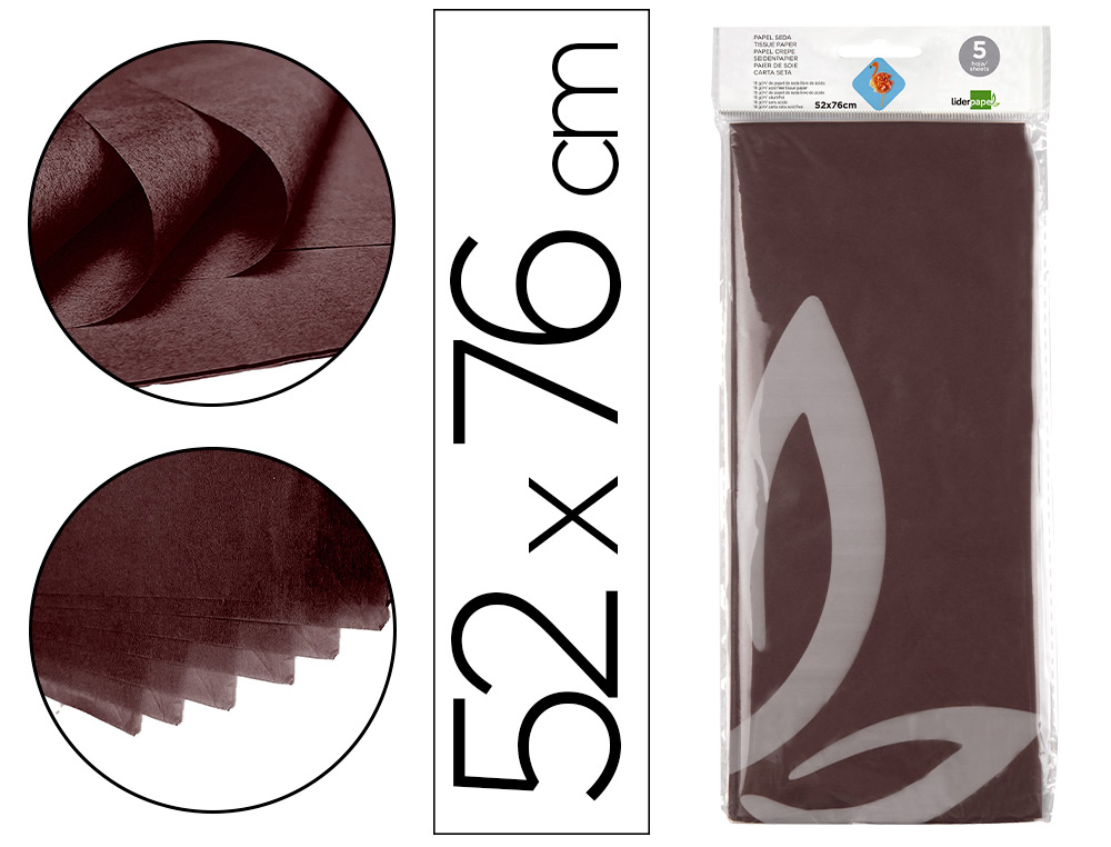 PAPEL SEDA LIDERPAPEL 52 X 76 CM 18 GR CASTANHO