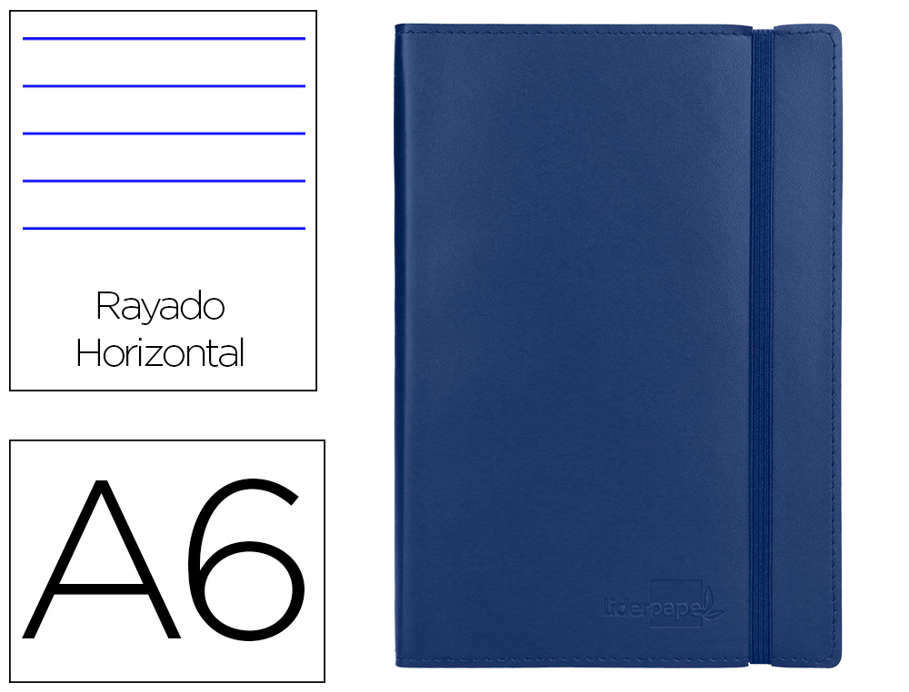 LIVRO APONTAMENTOS LIDERPAPEL PAUTADO DIN A6 AZUL