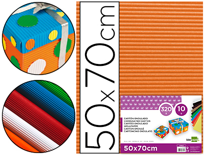 CARTAO ONDULADO LIDERPAPEL 320GR 50X70 CM LARANJA