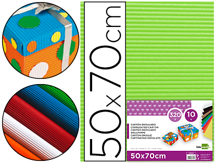 CARTAO ONDULADO LIDERPAPEL 320GR 50X70 CMVERDE PISTACHO