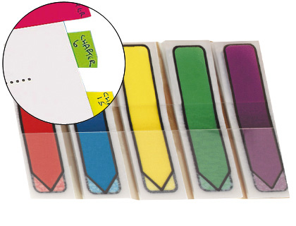 BANDAS SEPARADORAS POST-IT INDEX FLECHAS AZUL, AMARELO, VERDE E VERMELHO