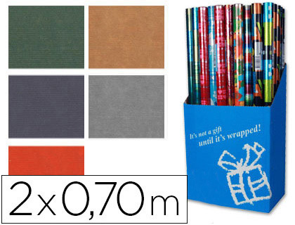 PAPEL FANTASIALIDERPAPEL CORES LISAS KRAFT ROLO DE 2X0,70 MT PAPEL DE 63 GR
