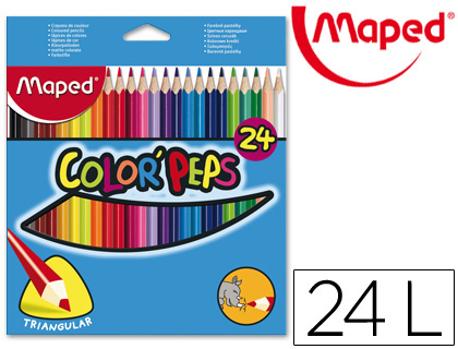 LAPIS DE COR MAPED TRIANGULARES CAIXA DE 24 UNIDADES