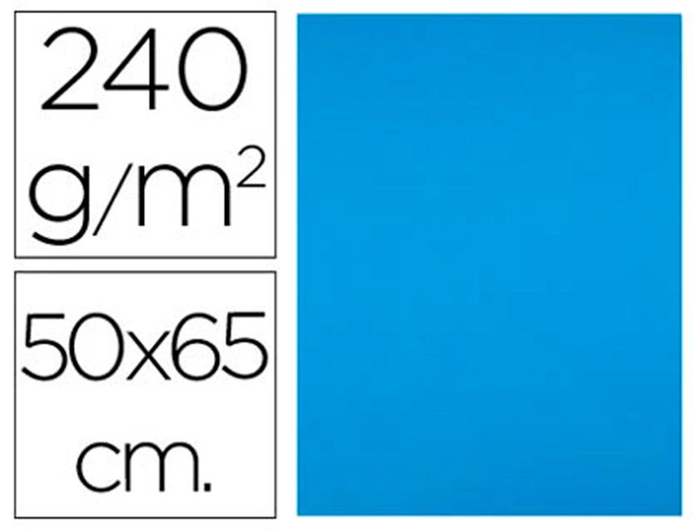 CARTOLINA LIDERPAPEL 50X65 CM 240 GR AZUL CELESTE