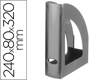 PORTA REVISTAS PLASTICO Q-CONNECT CINZA OPACO