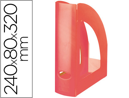 PORTA REVISTAS LIDERPAPEL PLASTICO VERMELHO TRANSLUCIDO