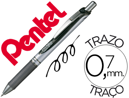 ROLLER PENTEL BL77 0,7 MM ENERGEL RECTRACTIL PRETO