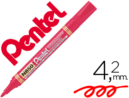 MARCADOR PENTEL N850 PERMANENTE PONTA REDEONDA VERMELHO
