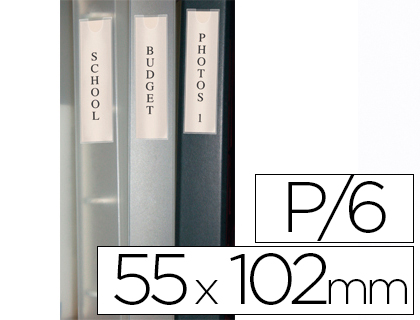 BOLSA AUTOADESIVA Q-CONNECT PARA LOMBADA DE PASTA 55X102MM PACK DE 6 UNIDADES