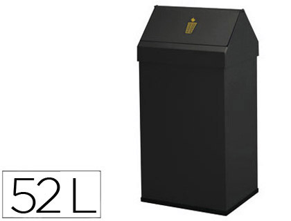 CESTO DE PAPEIS SIE METALICO COM TAMPA GIRATORIA CAPACIDADE 52 LITROS 65 X 25 X 32 CM