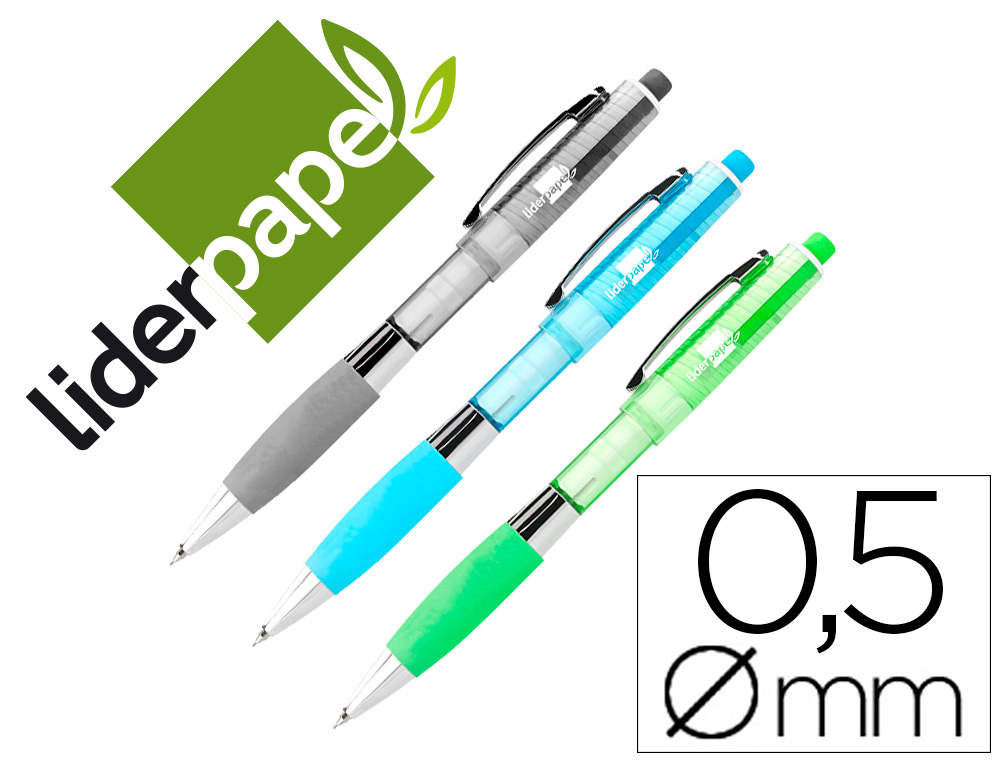 LAPISEIRA LIDERPAPEL 0.5 MM COM BORRACHA E APOIO DE DEDOS SOFT CORES SORTIDAS