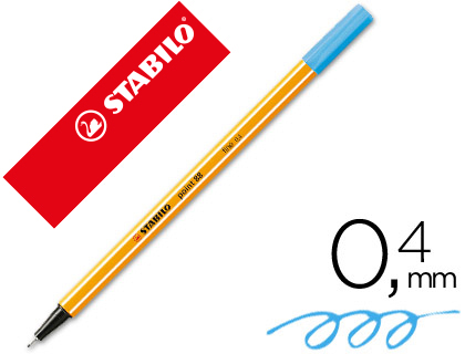 MARCADOR STABILO PONTA DE FIBRA POINT 88 AZUL CELESTE 0,4 MM