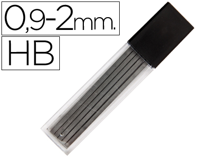MINAS LIDERPAPEL GRAFITE RECTANGULARES 2X0.9 MM HB TUBO DE 12 MINAS