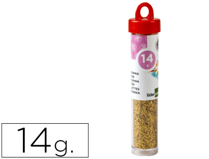 PURPURINA LIDERPAPEL FANTASIA COR OURO FRASCO DE 14 GR