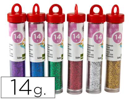PURPURINA LIDERPAPEL FANTASIA CORES METALICAS SORTIDAS FRASCO DE 14 GR
