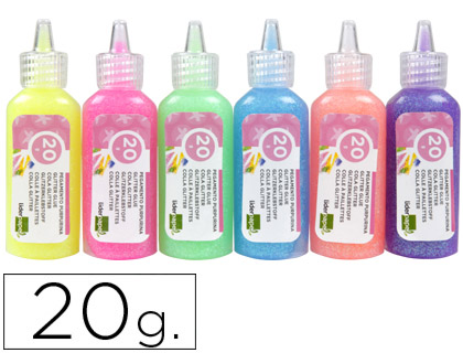 COLA PURPURINA LIDERPAPEL FANTASIA CORES METALICAS PASTEL FRASCO DE 20 GR
