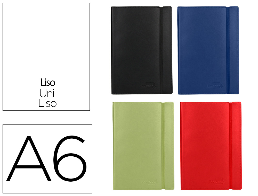 LIVRO APONTAMENTOS LIDERPAPEL LISO DIN A6 CORES SORTIDAS