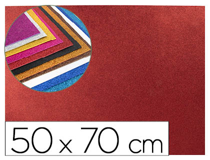 GOMA EVA COM PURPURINA LIDERPAPEL 50X70CM 60GR ESPESSURA 2MM VERMELHO