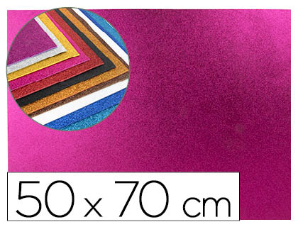 GOMA EVA COM PURPURINA LIDERPAPEL 50X70CM 60GR ESPESSURA 2MM ROSA