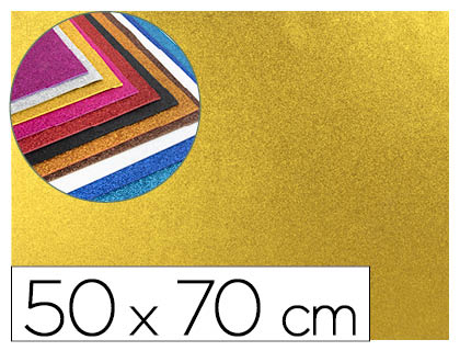 GOMA EVA COM PURPURINA LIDERPAPEL 50X70CM 60GR ESPESSURA 2MM OURO