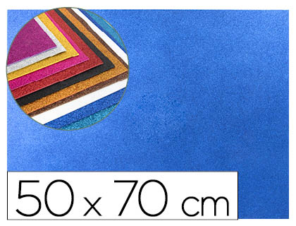 GOMA EVA COM PURPURINA LIDERPAPEL 50X70CM 60GR ESPESSURA 2MM AZUL ESCURO