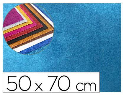 GOMA EVA COM PURPURINA LIDERPAPEL 50X70CM 60GR ESPESSURA 2MM AZUL CLARO