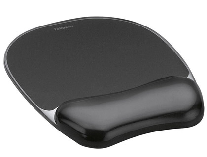 TAPETE PARA RATO FELLOWES PRETO COM APOIO DE PULSOS DE GEL