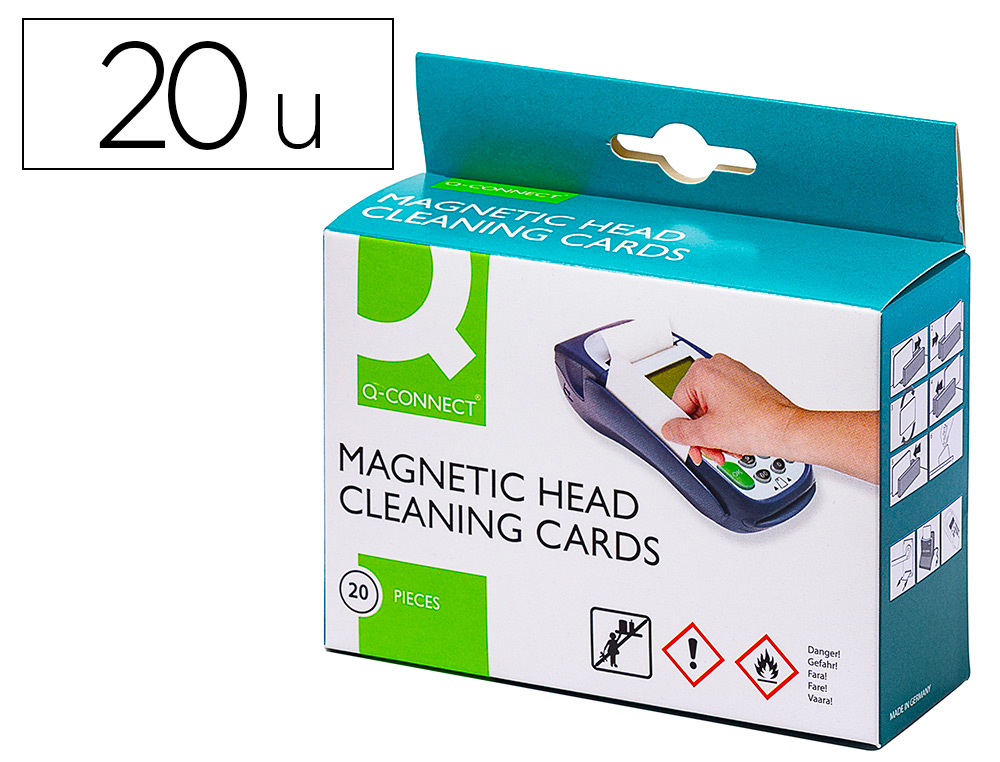 CARTAO DE LIMPEZA Q-CONNECT DE BANDA MAGNETICA CAIXA DE 20 UNIDADES