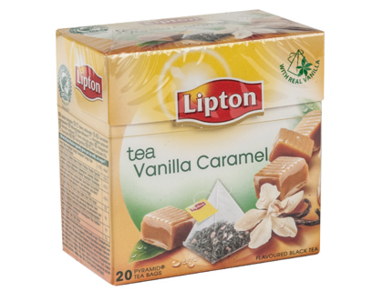 CHA LIPTON PIRAMIDE DE VAUNILHA E CARAMELO 20 SAQUETAS