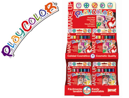 BARRA DE MAQUILHAGEM PLAYCOLOR MAKE UP BASIC EXPOSITOR DE 24 UNIDADES CORES SORTIDAS