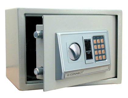 COFRE Q-CONNECT ELECTRONICO CAPACIDADE 10L 310X200X200 MM COM ACESSORIOS PARA FIXAR NA PAREDE OU SOLO CHAVE DIGITAL