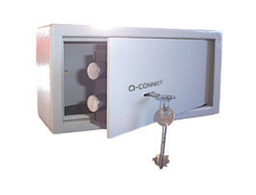 COFRE Q-CONNECT CAPACIDADE 6L COM ACESSORIOS PARA FIXAR NA PAREDE OU SOLO FERRO COM DUPLO PASSADOR 200X200X150MM