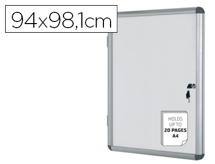 VITRINA DE ANUNCIOS BI-OFFICE FUNDO MAGNETICO EXTRAPLANA DE INTERIOR 94X98,1 CM