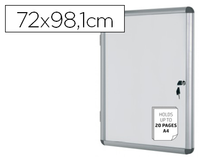 VITRINA DE ANUNCIOS BI-OFFICE FUNDO MAGNETICO EXTRAPLANA DE INTERIOR 72X98,1 CM