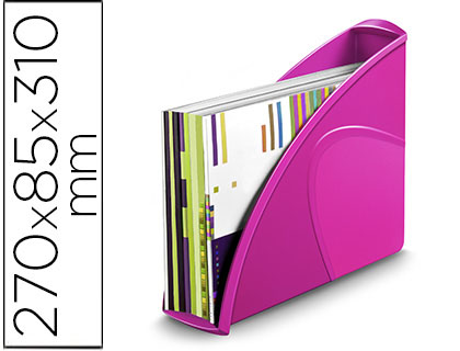 PORTA REVISTAS CEP PLASTICO USO VERTICAL / HORIZONTAL ROSA 85X270X310 MM