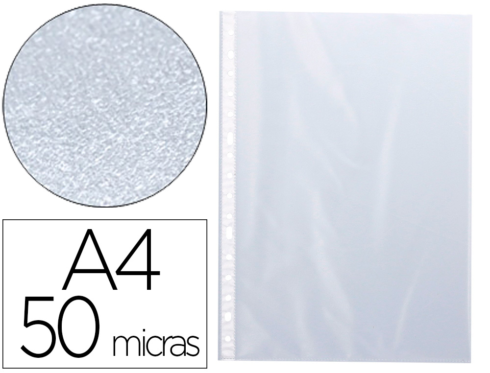 BOLSA CATALOGO/MICA Q-CONNECT DIN A4 50 MICRONS MARTELADA BOLSA DE 100 UNIDADES