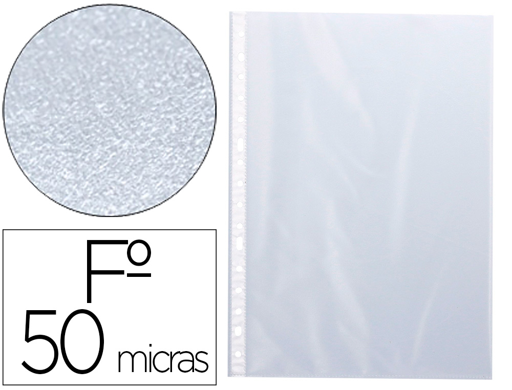 BOLSA CATALOGO/MICA Q-CONNECT FOLIO 50 MICRONS MARTELADA CAIXA DE 100 UNIDADES