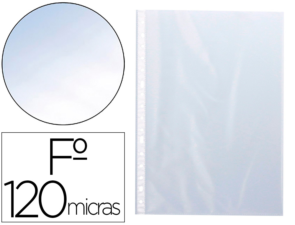 BOLSA CATALOGO/MICA Q-CONNECT FOLIO 120 MICRONS CRISTAL CAIXA DE 100 UNIDADES
