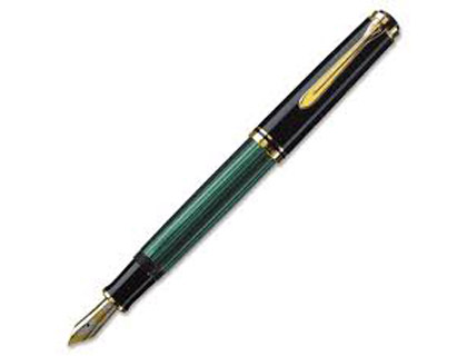 CANETA DE EMBOLO PELIKAN M400 APARO B PRETO/VERDE GIFT BOX G15