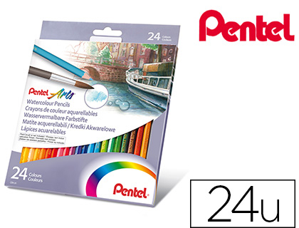 LAPIS DE COR PENTEL AGUARELAVEIS CAIXA COM 24 UNIDADES