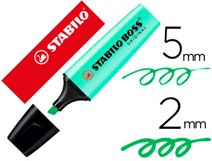 MARCADOR STABILO BOSS PASTEL FLUORESCENTE 70 MENTA