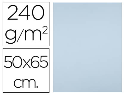 CARTOLINA LIDERPAPEL 50X65 CM 240 GR AZUL PACK DE 25 UNIDADES