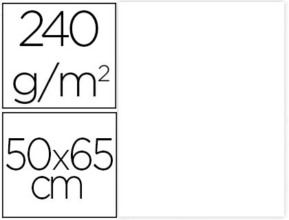 CARTOLINA LIDERPAPEL 50X65 CM 240 GR BRANCO PACK DE 25 UNIDADES