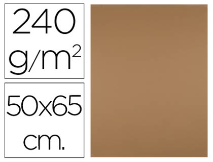CARTOLINA LIDERPAPEL 50X65 CM 240 GR CASTANHO CLARO PACK DE 25 UNIDADES