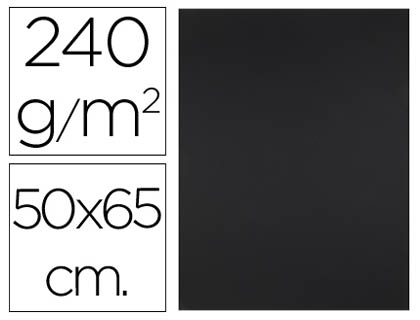 CARTOLINA LIDERPAPEL 50X65 CM 240 GR PRETO PACK DE 25 UNIDADES